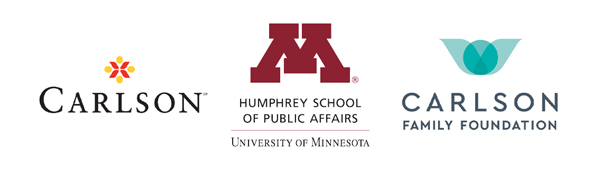 Carlson logo, Humphrey School of Public Affairs logo, and Carlson Family Foundation logo