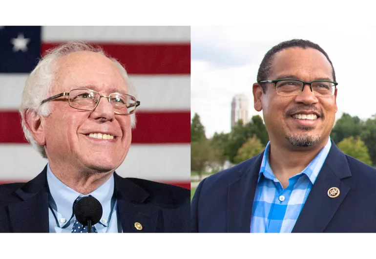 Bernie Sanders and Keith Ellison