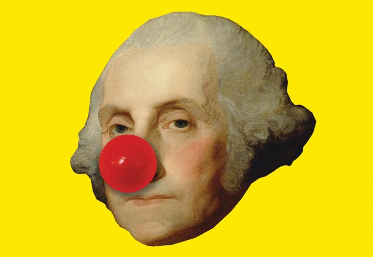 george washington with clown nose