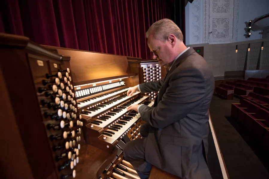 Dean Billmeyer playing the organ at Northrop