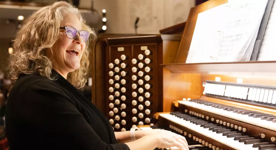 Organist plays the Northrop organ