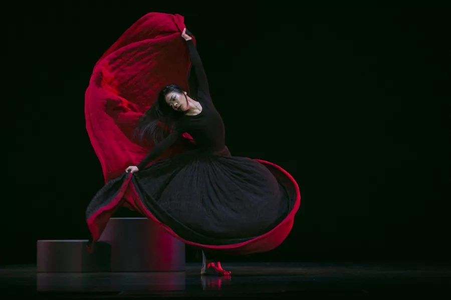 Scene from Chronicle with Xin Ying of Martha Graham Dance Company