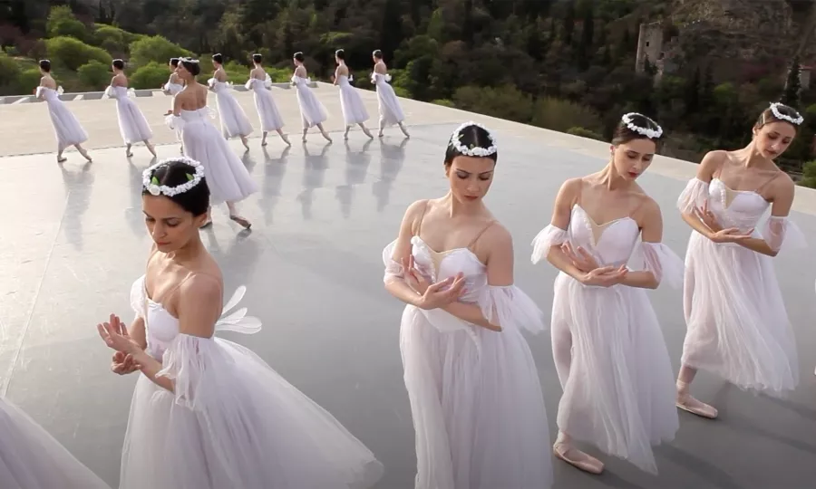 Dancers on a rooftop